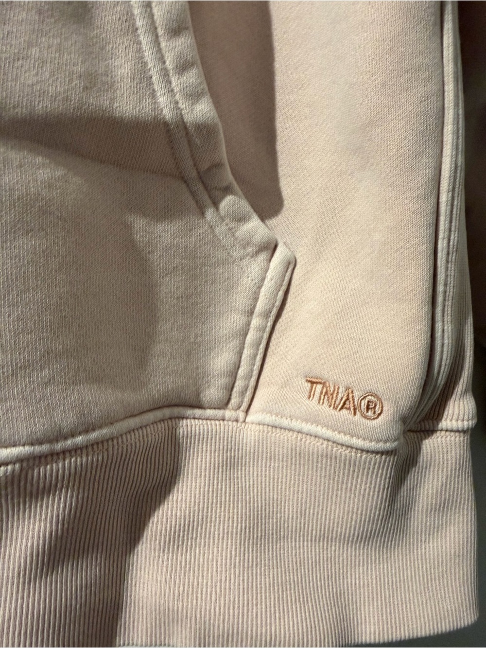 TNA Cozy Sweatfleece Zip Hoodie in Pale Pink - Picture 5 of 6